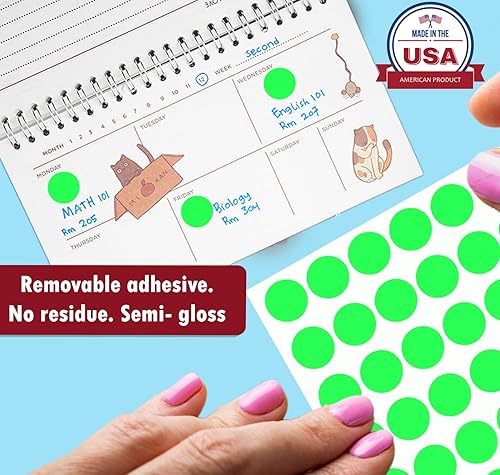 Miniatura 4 de Royal Green Etiquetas adhesivas blancas para codificación de puntos, adhesivos extraíbles (aproximadamente 58 pulgadas 1932)  Calcomanías grandes