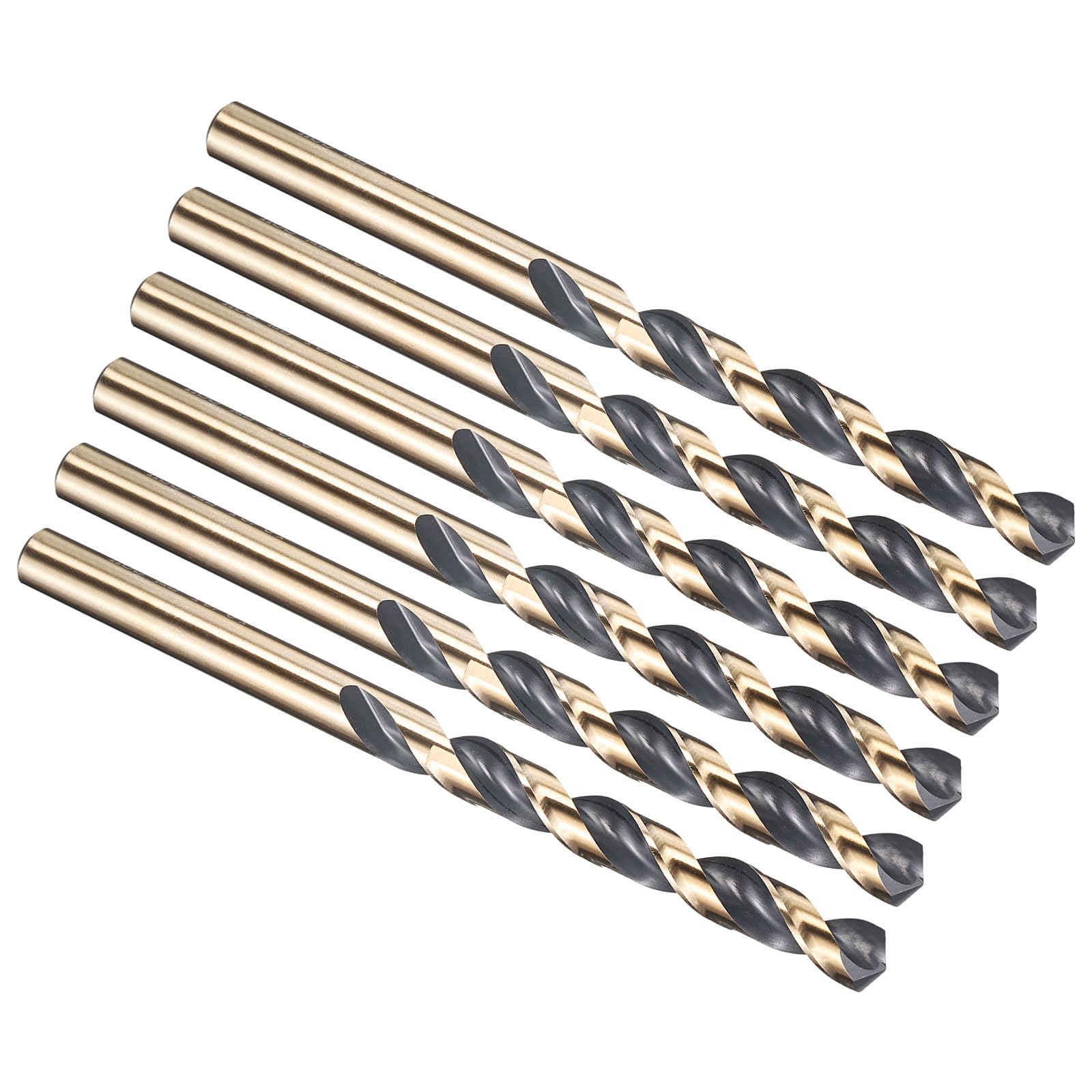 PATIKIL 7.5mm Drill Bit 19/64", Jobber Straight Shank M2 High-Speed Steel 135° Black and Gold Finish for Stainless Steel Hard Metal - 6 Pack — image 1