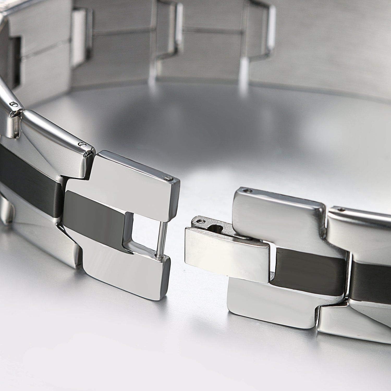 My Daily Styles Stainless Steel Black Silver-Tone Religious Cross English Prayer Mens Bracelet - Image 6