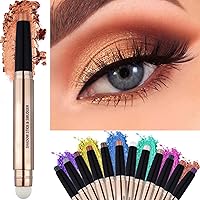 Vista 18 de Lápiz de sombra de ojos color oro rosa nude crema suave sombra de ojos lápiz brillante paleta de crayón hipoalergénico impermeable sombra de ojos