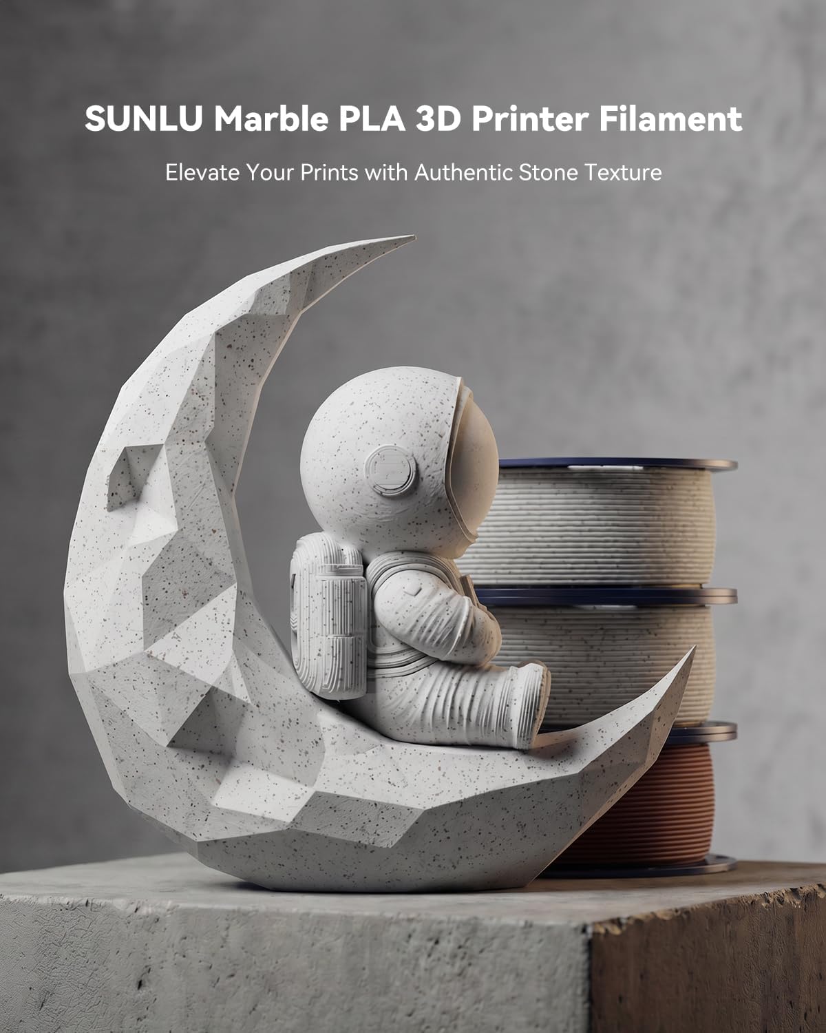 SUNLU Marble PLA Filament 1.75mm, Realistic Stone Veining & Matte Finish, 3D Printer Filament PLA Marble Texture, Ideal for Architectural Models and Decor, 1kg Spool, Forest Green