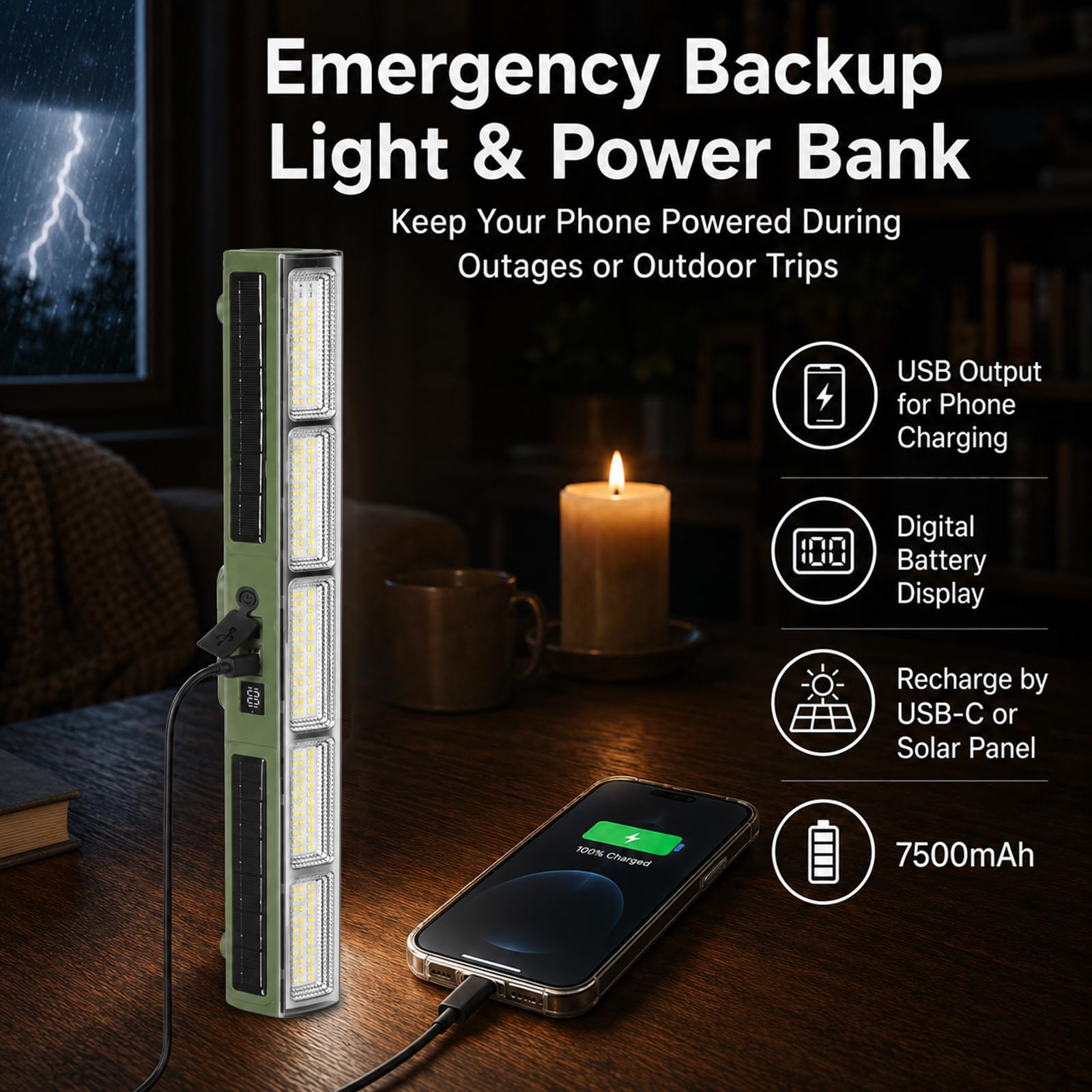 LETOUR Werkstattlampe, LED Akku 210 LEDs Arbeitsleuchte mit 7500mAh Werkstattlampe Arbeitslampe Werkstatt Magnet für Notlicht Stromausfall