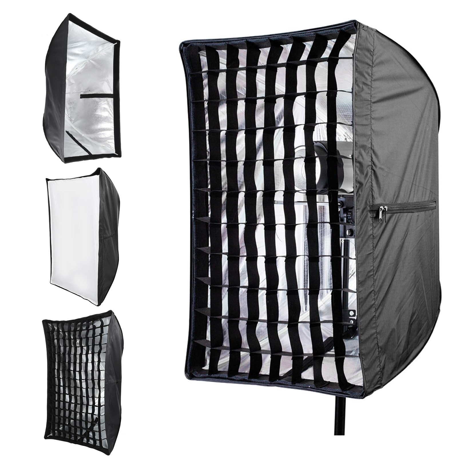 T Opiky Dyfuzor Softbox, 60 X 90 Cm Nylonowy Parasol Prostokątny Softbox z siatką miękką tkaniną Studio na Zewnątrz Sprzęt Fotograficzny, do Oświetlenia Wideo/Wyłączania Kamery