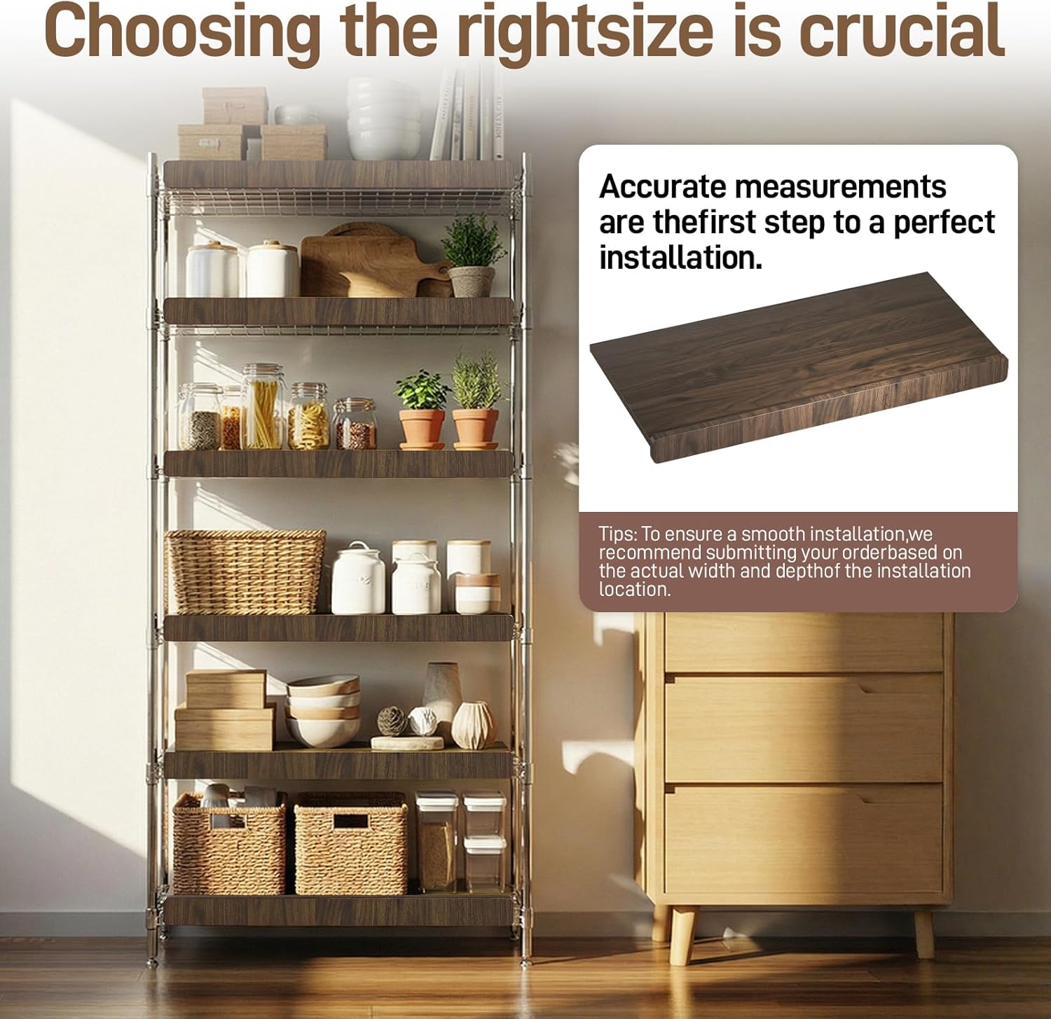 Wire Shelf Covers, Bamboo Wire Rack Covers for Pantry Shelves, Easy to Assemble Wooden Closet Wires Shelving Cover, 0.6 Inches Thick Waterproof Durable Shelf Dividers for Kitchen, 24 * 16 Inches