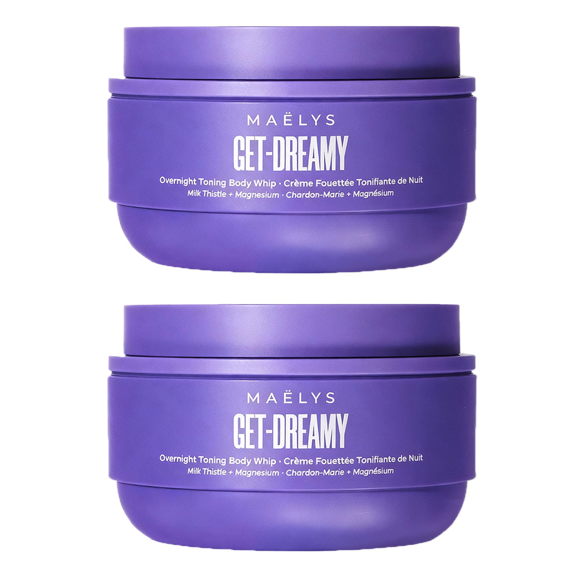 Maelys - Maëlys Get-Dreamy Overnight Toning Body Whip - Crema reafirmante para el cuerpo que actúa durante el sueño y ayuda a combatir el flacidez del cuerpo, paquete de 2