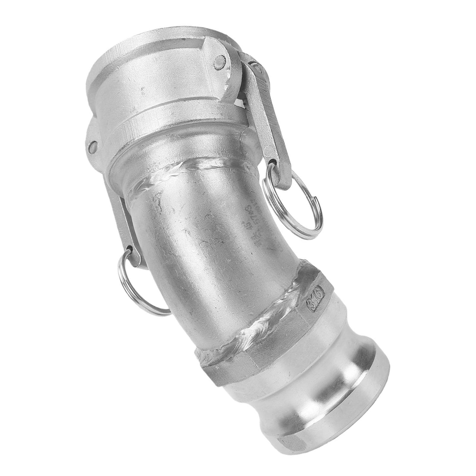 VBESTLIFE Conector de Manguera con Ranura y Leva DA, Codo de 45 Grados | Acoplamiento de manguera Camlock de rosca hembra de 2 pulgadas x rosca macho de 2 pulgadas, para agua gasolina aceite