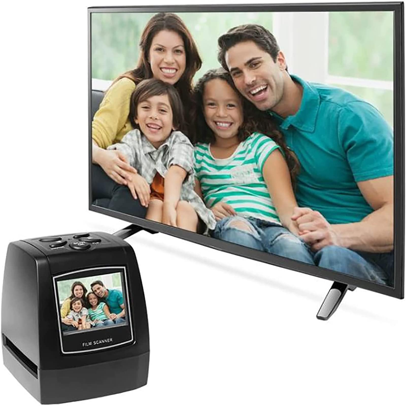 Scanner per diapositive di pellicola, con schermo LCD da 2,36", converte pellicole da 135/diapositive da 35 mm in foto digitali JPG, supporta uscita USB, funziona con diversi tipi di diapositive di pe