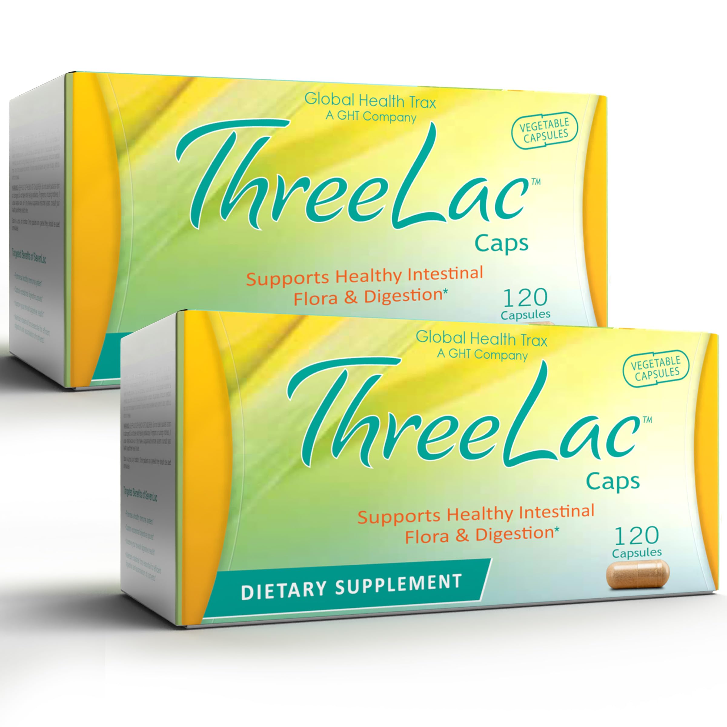 GHT - ThreeLac Probiotic Capsules, 240 Ct - Comprehensive Digestive Support for Men, Women, and Children - Immune System and Gut Balance, Non-GMO