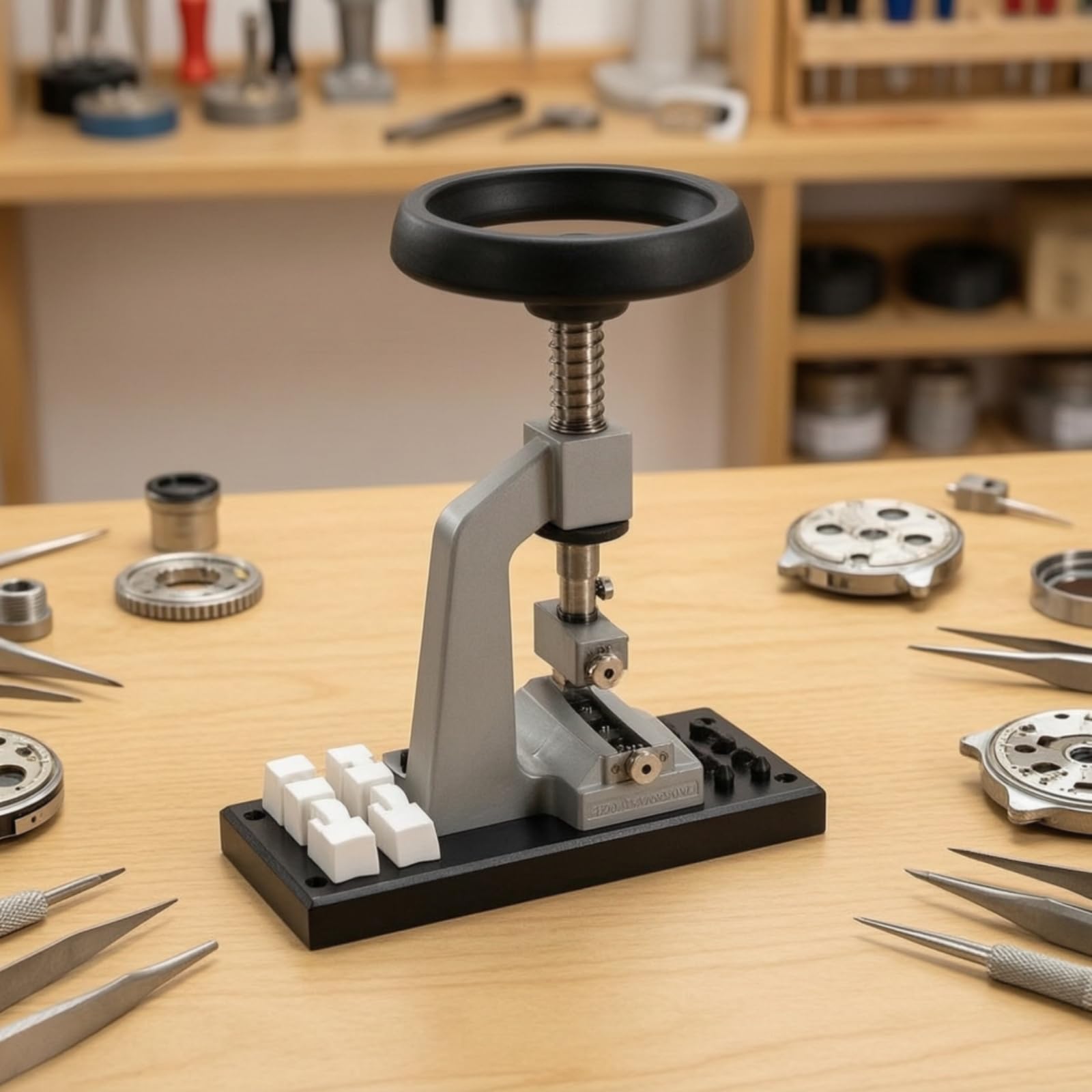 Set di Riparazione Orologi con Chiudi-Cassa Professionale Apricasse da Banco Attrezzo per Laboratorio