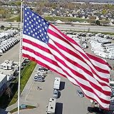American Flag - Heavy-Duty US Flag - Embroidered Stars - Nylon USA Flag Built for Outdoors - Sewn Stripes - UV Protection - Brass Grommets (15x25 ft)