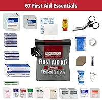 Vista 2 de Pac-Kit - Kit de primeros auxilios impermeable Explorer 1 para senderismo, camping y actividades al aire libre, 67 piezas
