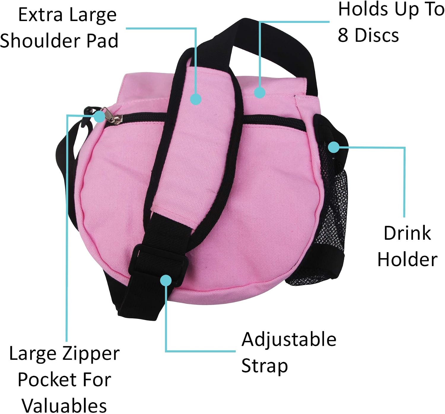 Kestrel Black Disc Golf Bag - Fits 6-10 Golf Discs + Bottle - For Beginner & Advanced Golfers - Extremely Durable Canvas - Frisbee Golf Bag - Small Sling/Shoulder Disc Golf Bag For Men & Women image 3