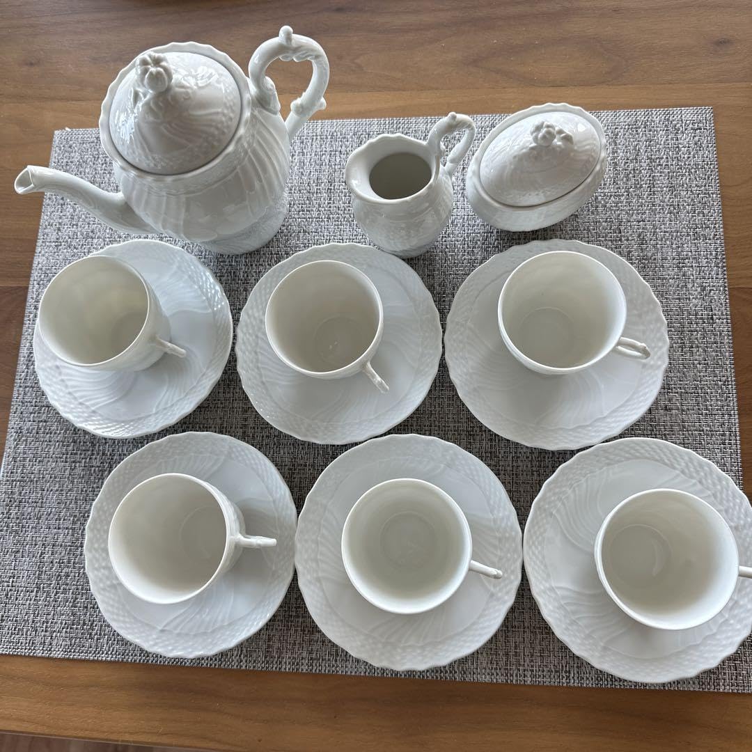 Amazon | ジノリ デミタスコーヒーセット6客とコーヒーポットミルク 