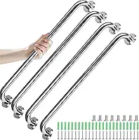 Kit 4 Barras de Apoio 60cm Alça Suporte Deficiente Idoso Inox Banheiro, Barra de Apoio para Banheiro
