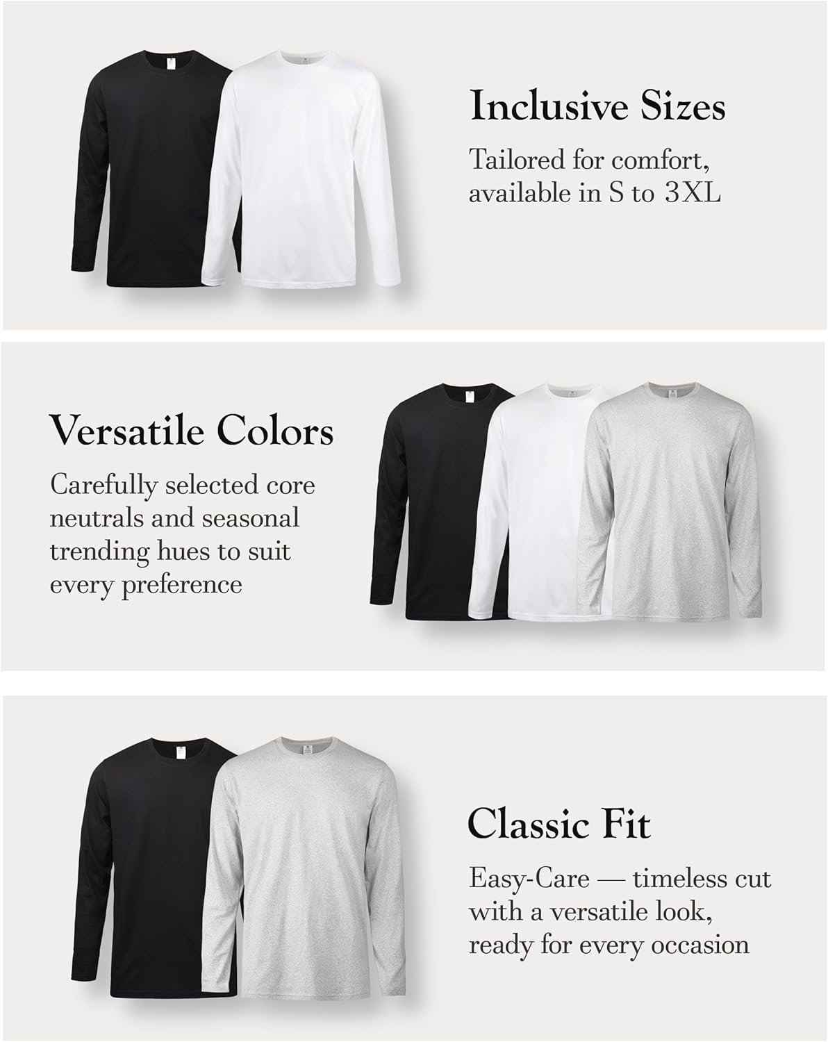 Long Sleeve Cotton T Shirts for Men,Basic Crewneck Plain Tee Streetwear Layering Tops S-3XL Regular Big & Tall - Image 6