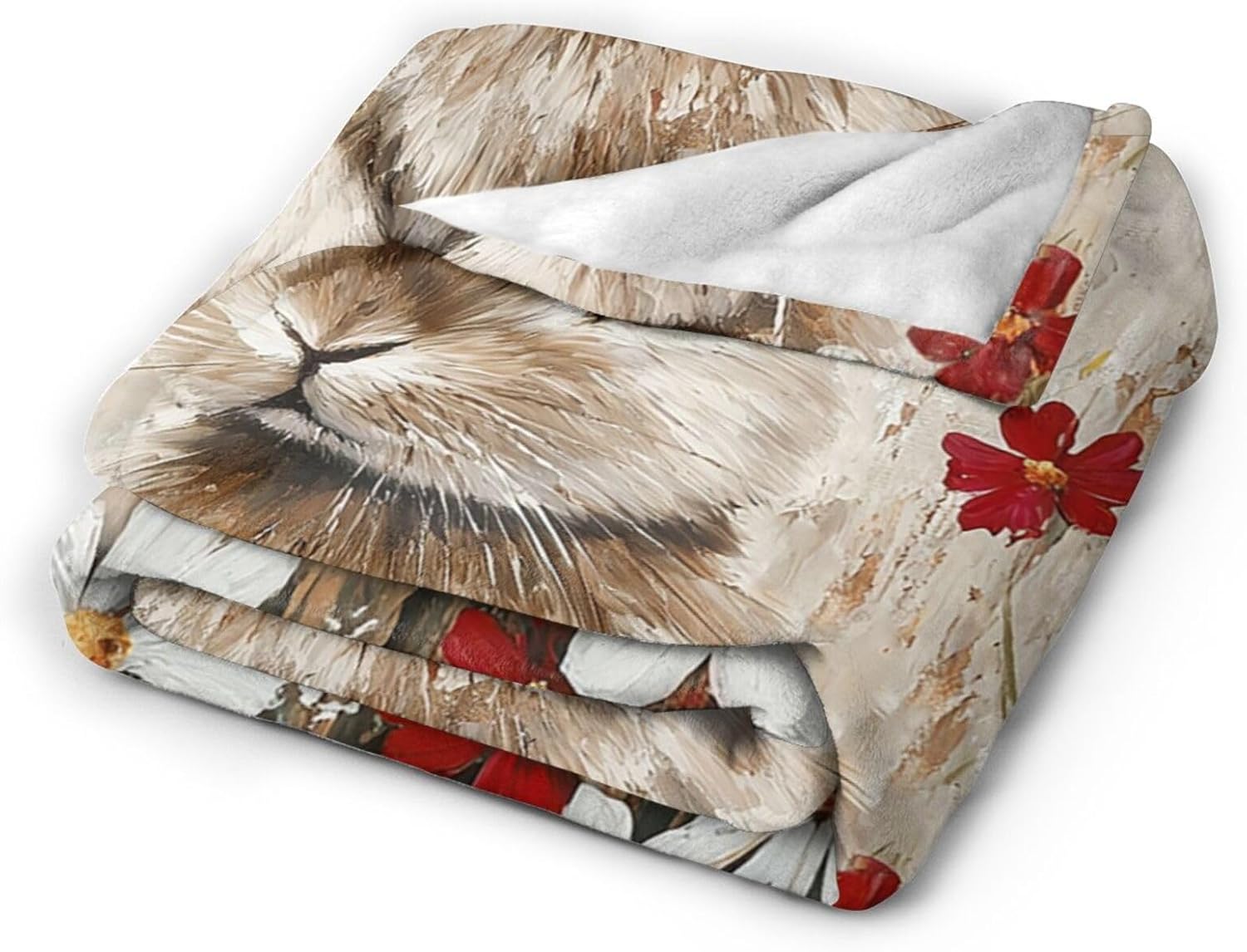 Farmhouse Rabbit Blanket Rustic Bunny Throw Blanket Country Soft Cozy Fleece Fuzzy Stuff Plush Flannel Gifts for Girls Women Boys Kids Adults 40''x50'' - Image 2