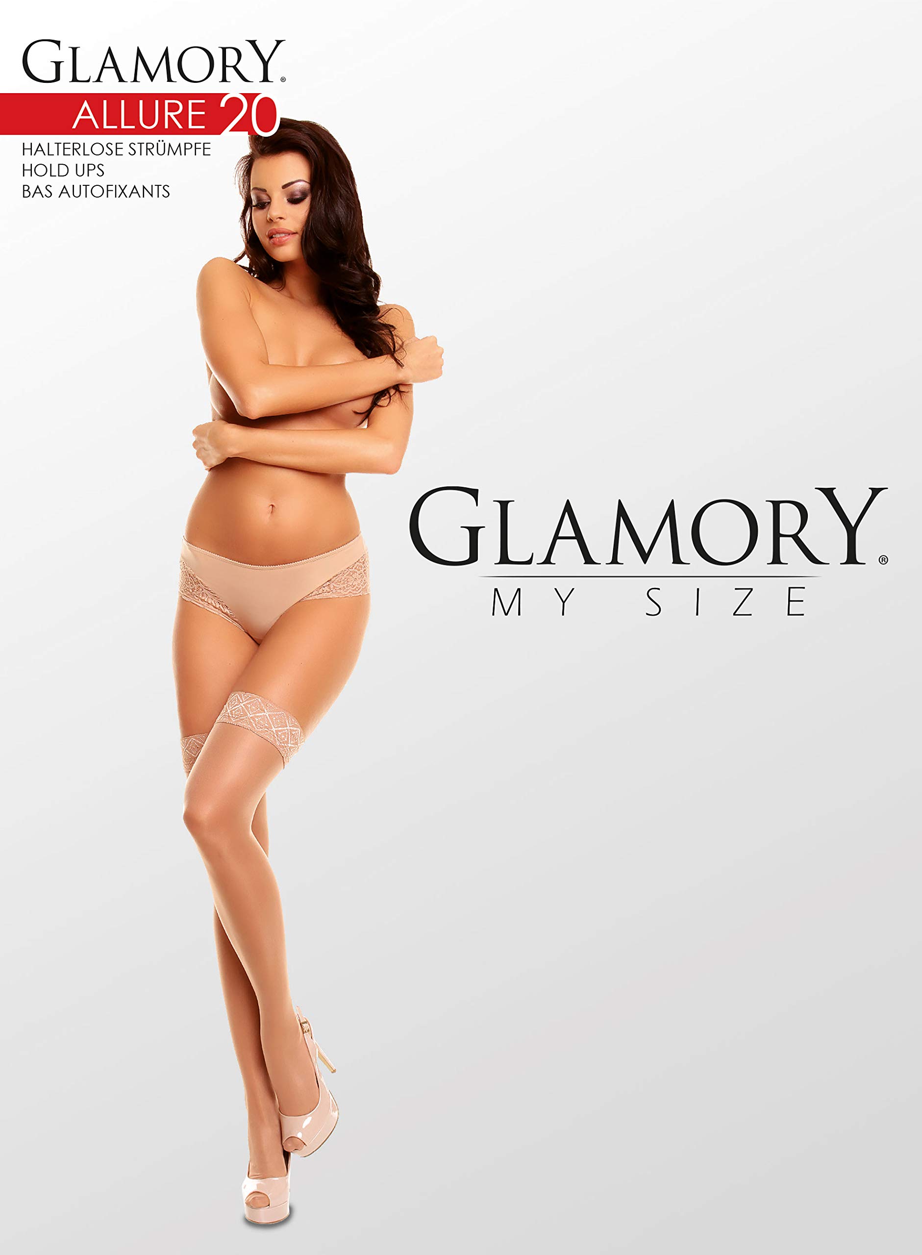 GLAMORY Glamory Allure 20 Bas autofixants dans de belles couleurs Femme (lot de 2)