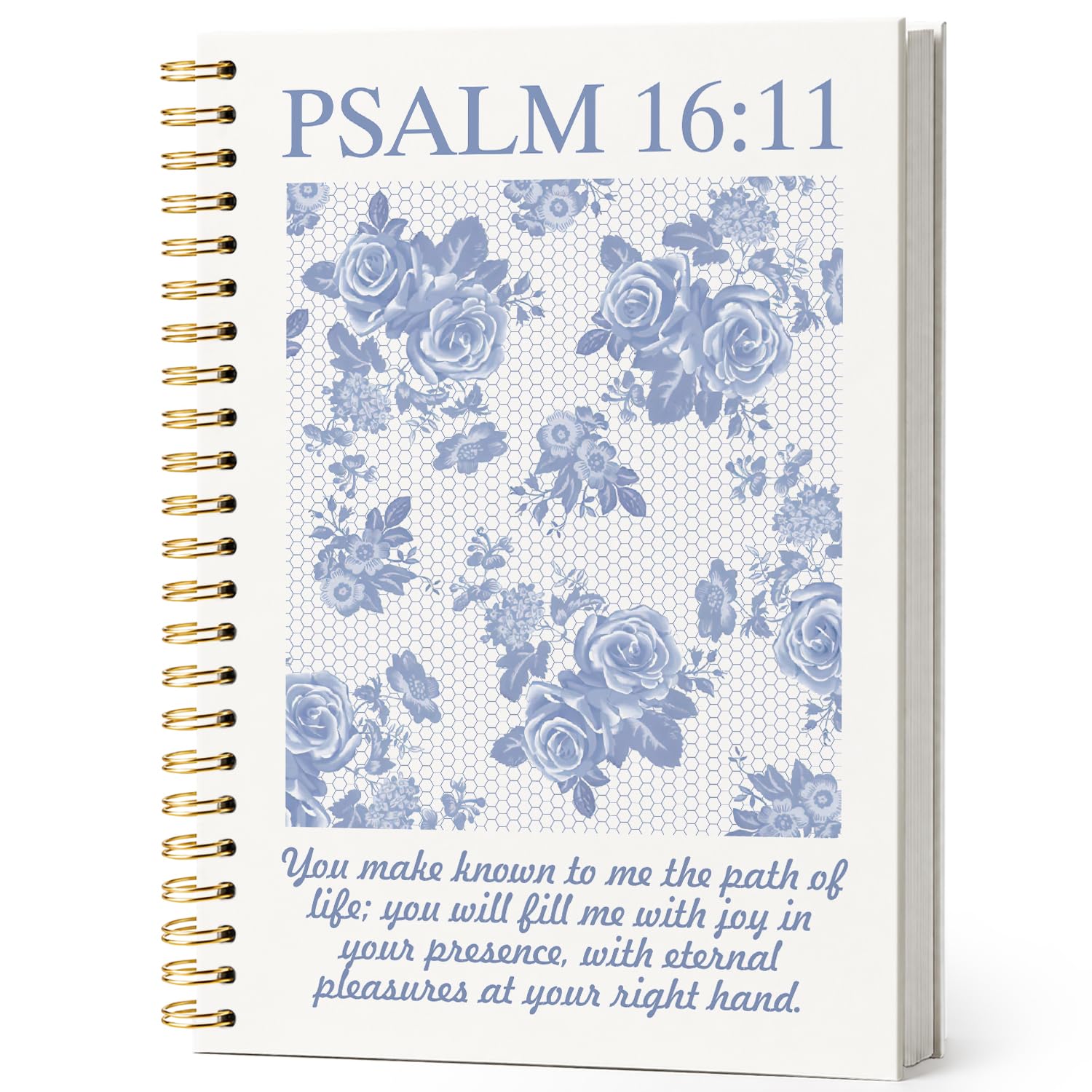 Carnet chrétien bleu Psaume 16:11 pour prière et notes - 7