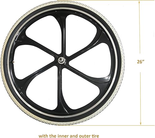 Miniatura 2 de CDHPOWER Rueda trasera de bicicleta de 26 "5.315 in para rueda libre rotativa, aleación de aluminio negro llanta de bicicleta trasera