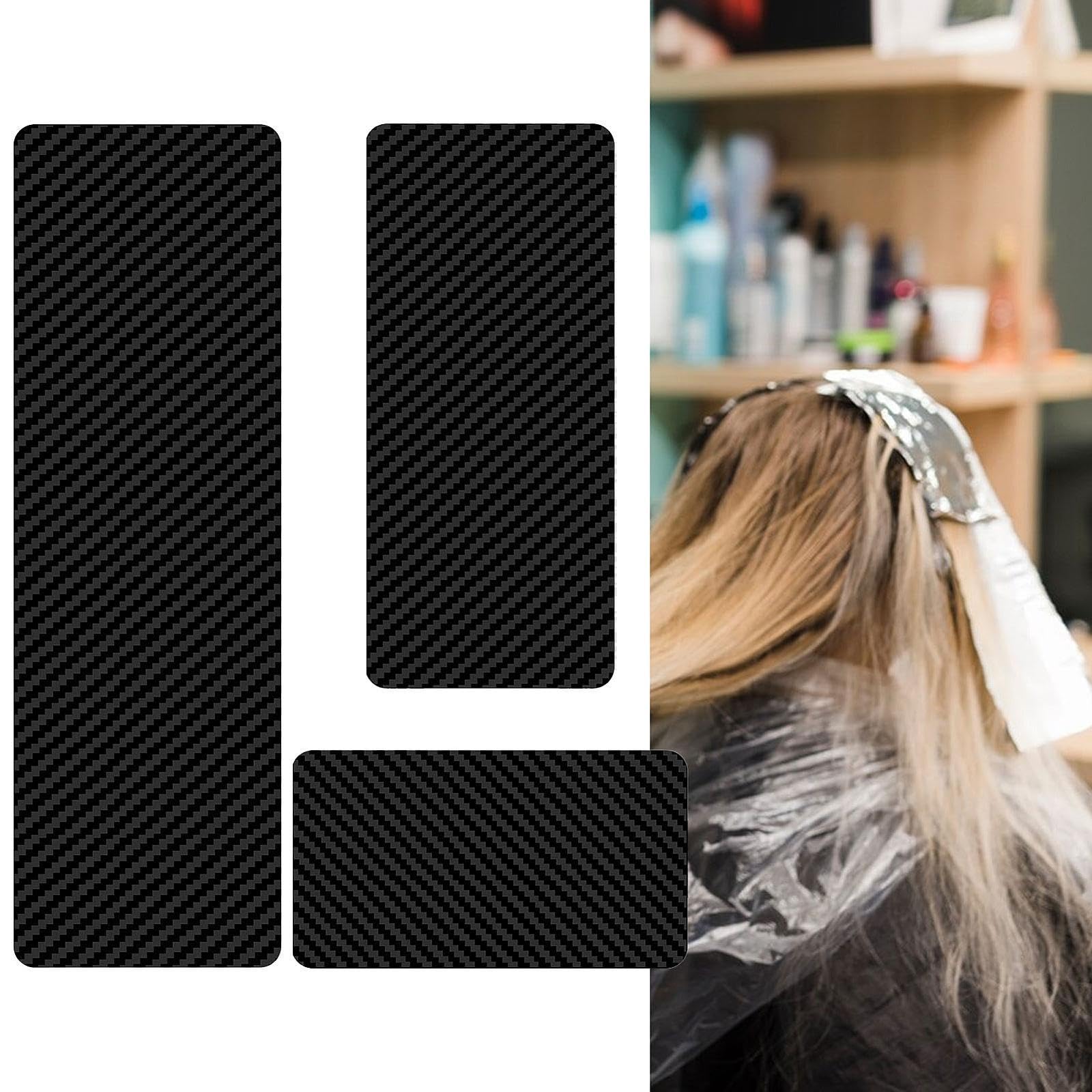 Colcolo 3x Tablas para Teñir El Cabello Tablas para Resaltar El Cabello Herramientas para Resaltar Paletas para Resaltar Kit de Balayage para Peluquería Salón, Negro