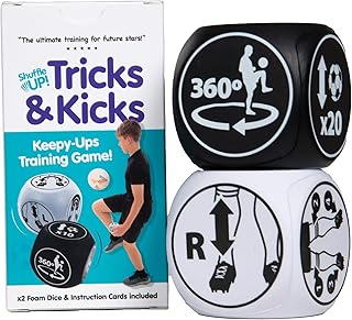 Shuffle Up Tricks & Kicks Soccer Dice Game - Soccer Challenging Skills Training Dice, Outdoor & Indoor Soccer Games for Kids, Kick Ups Training Dice, Soccer Gifts for Boys & Girls | (2 Dices)