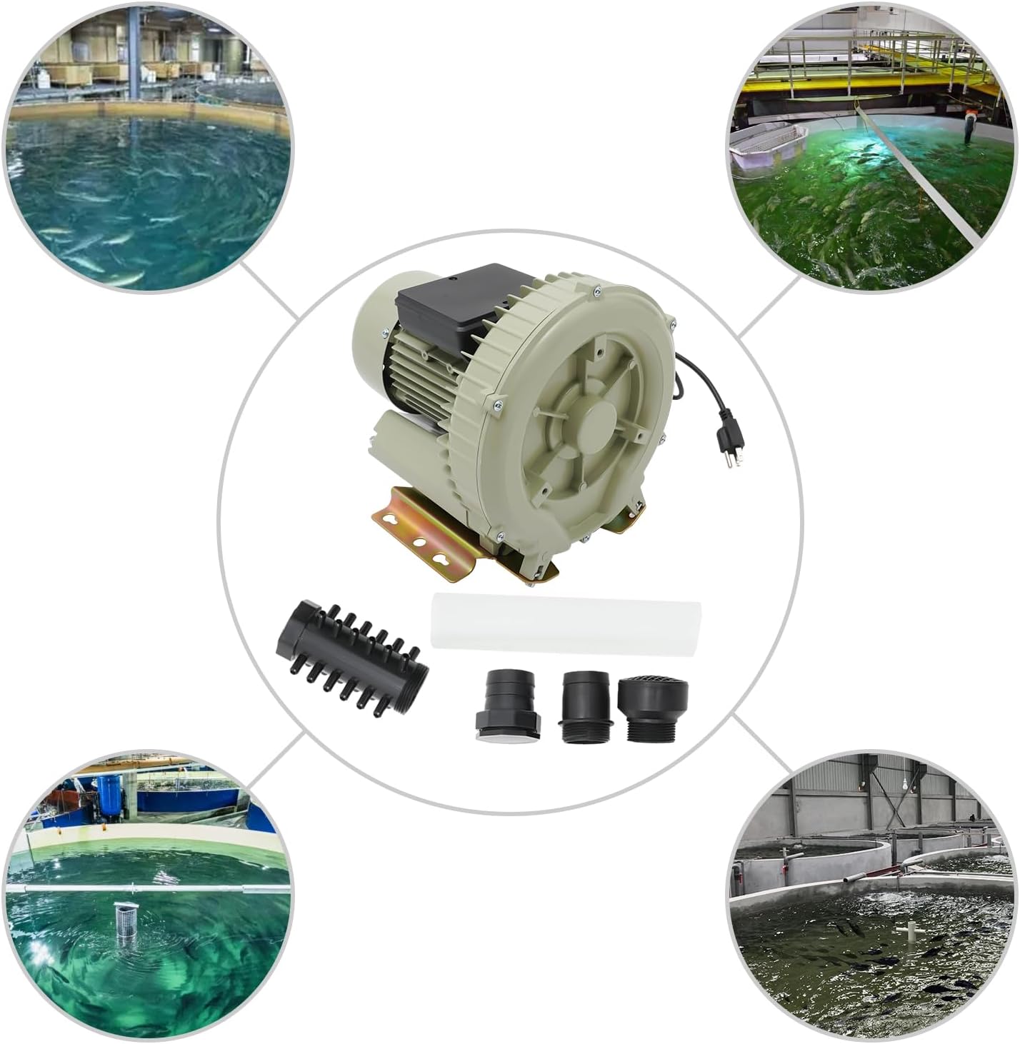 Blower, 370W Aquaculture Vortex High Pressure Industrial Fish Pond Tank Air Pump Blower Blower Aquaculture Vortex High Pressure Air Blower