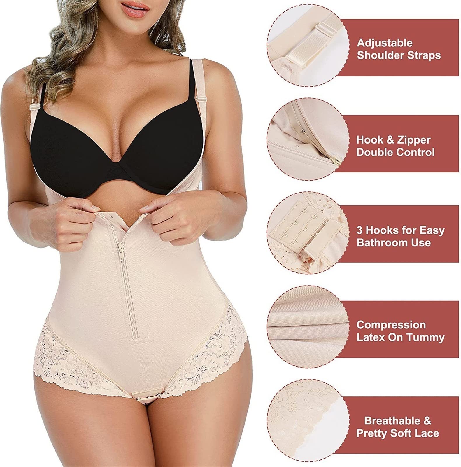 QHQQXN Body Shapewear wyszczuplają brzuch Plus Size Butt Lifter Body Shaper dla kobiet