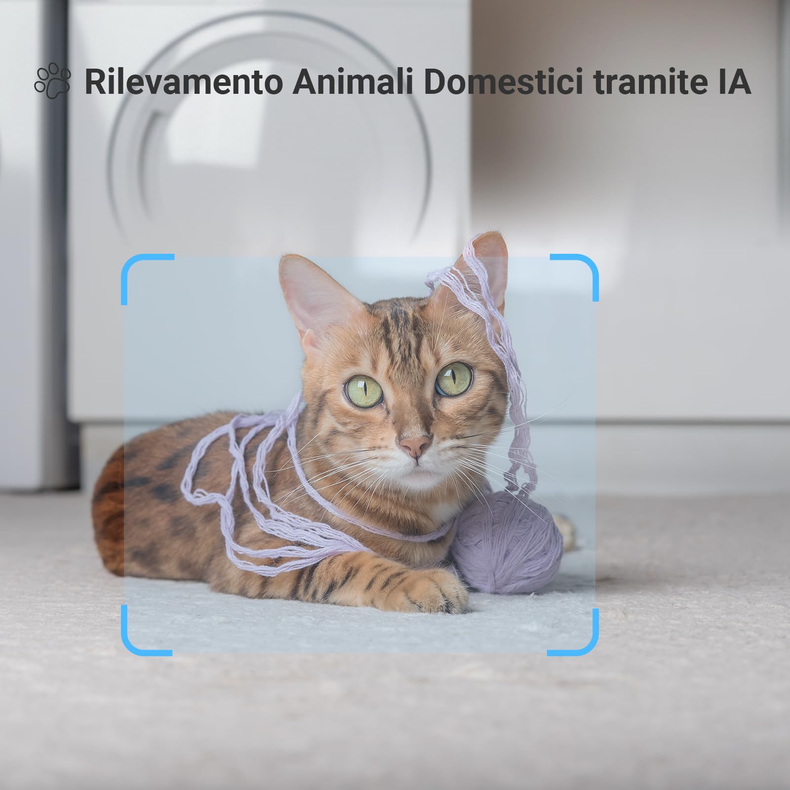 EZVIZ Telecamera WiFi Interno 2K+ 360° con Videochiamata, Rilevamento AI Persone/Animali/Pianto, Monitoraggio Bambini e Anziani, Album Digitale e Altoparlante Bluetooth, WiFi Dual-Band 2,4/5GHz, S10