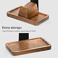 Vista 6 de UPERGO Headset Stand with Gaming Controller Holder, Walnut Wood Headphone Stand with Storage Base, Gaming Equipment Accessories for Desk
