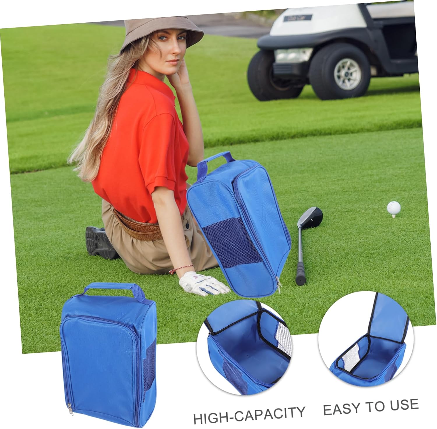 Christmas Shoe Travel Bag, Oxford Cloth Clothes Shoes Holder, Blue image 4