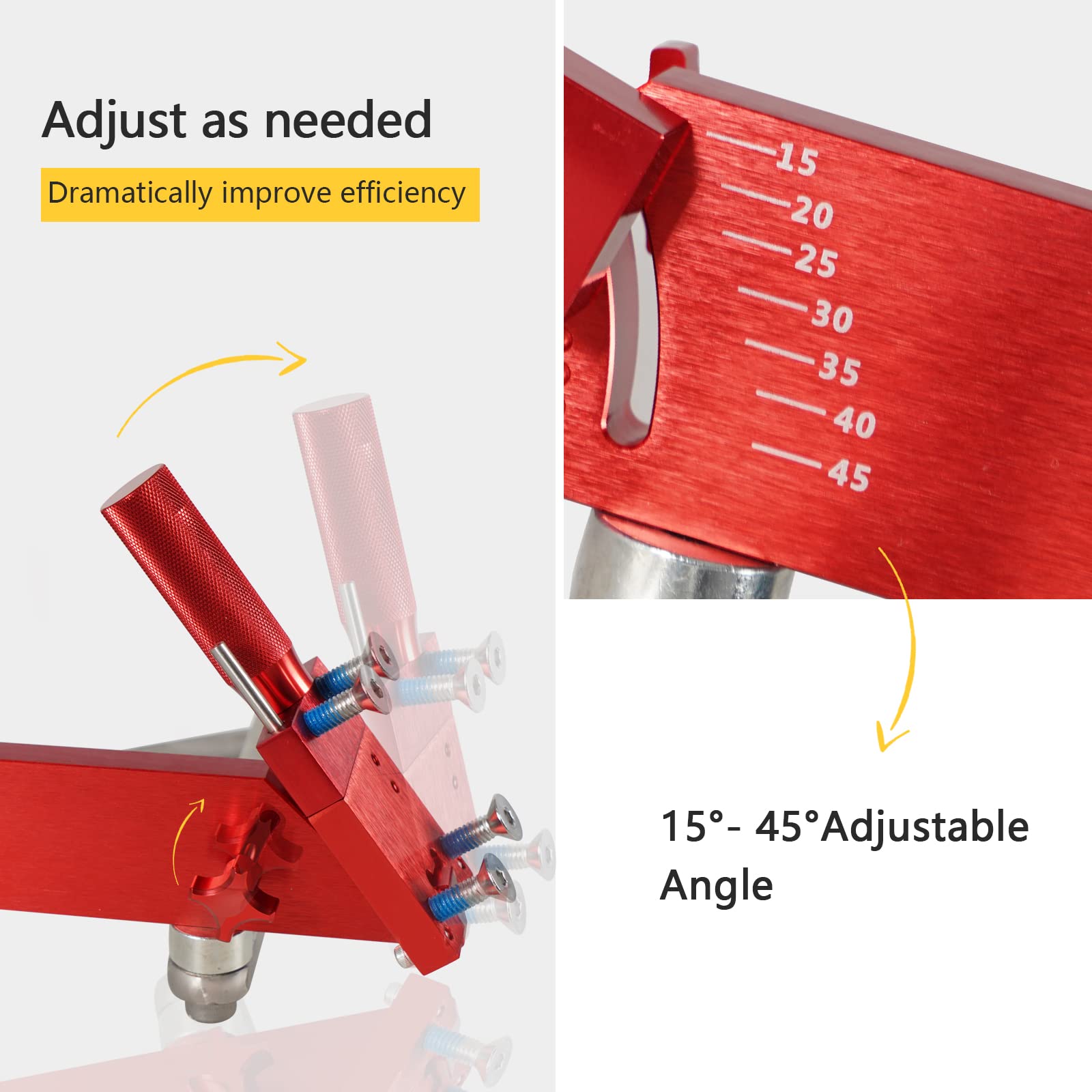 Kit de afilador de cuchillas de cortacésped ajustable de 15 ° - 45 ° para cuchillas de cortacésped de mano derecha e izquierda - Rojo