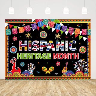 Ticuenicoa Hispanic Month Backdrop 7x5ft Hispanic Heritage Photography Background for Hispanic History Month Mexican Latin Spanish Heritage Banner Sign Outdoor Decor Photo Studio Props
