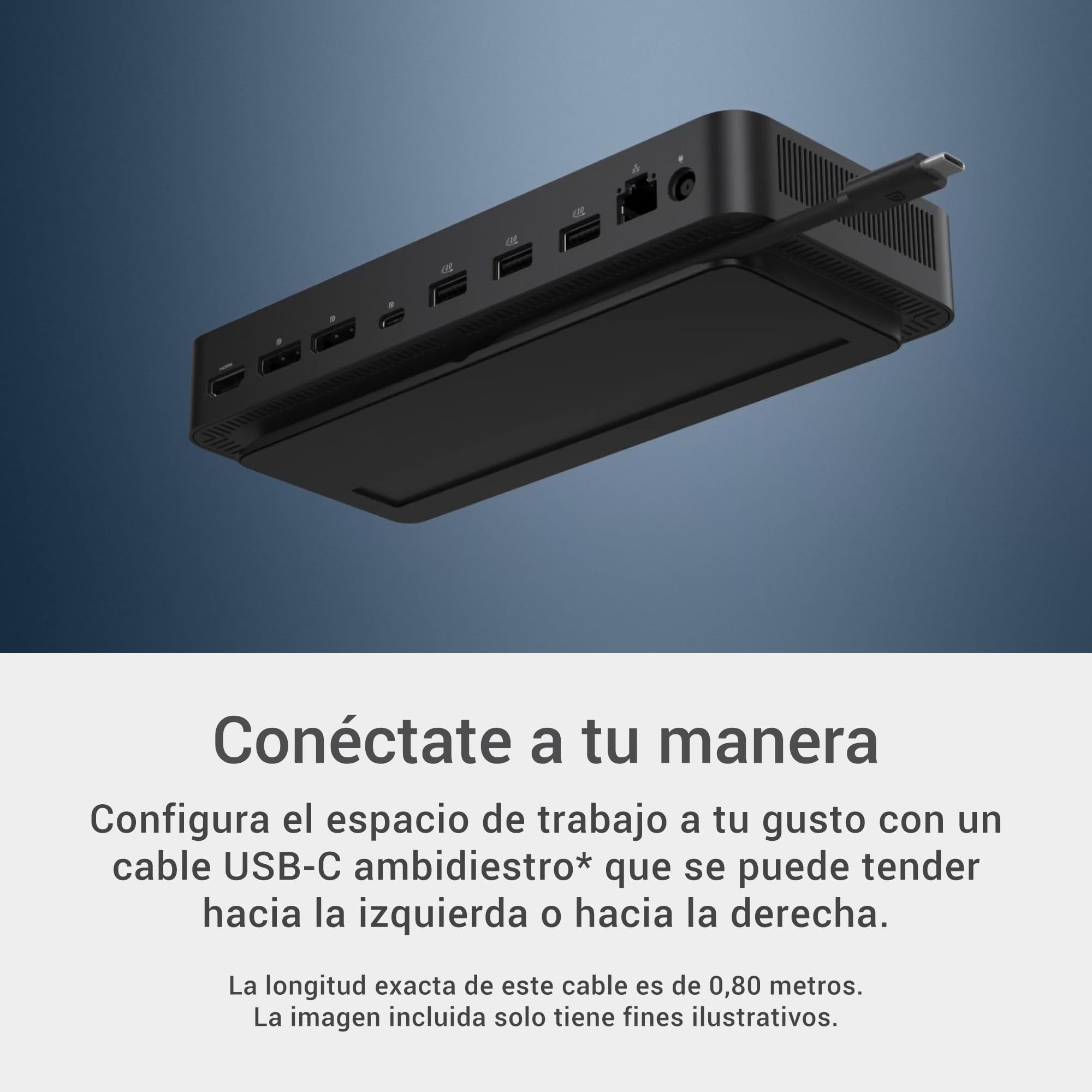 Dell Pro Dock WD25 Docking Station - USB-C with 100W Charging, Supports 4 Displays, 2X DP 1.4, HDMI 2.1, 6 USB Ports, 2.5GbE Ethernet, Durable Compact Design