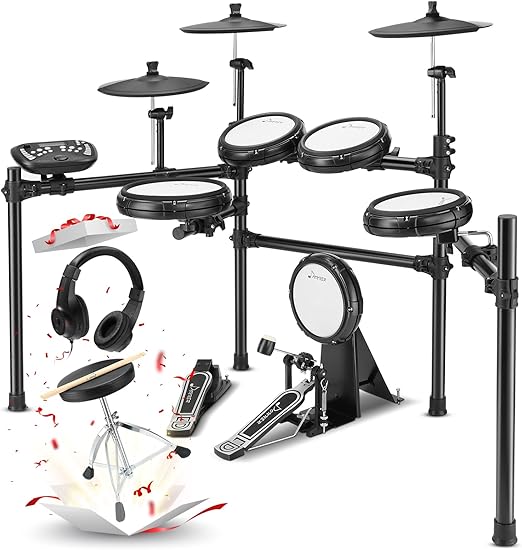 Donner DED400 Electric Drum Set, Quiet Electronic Drum Kit for Adults with 400 Sounds
