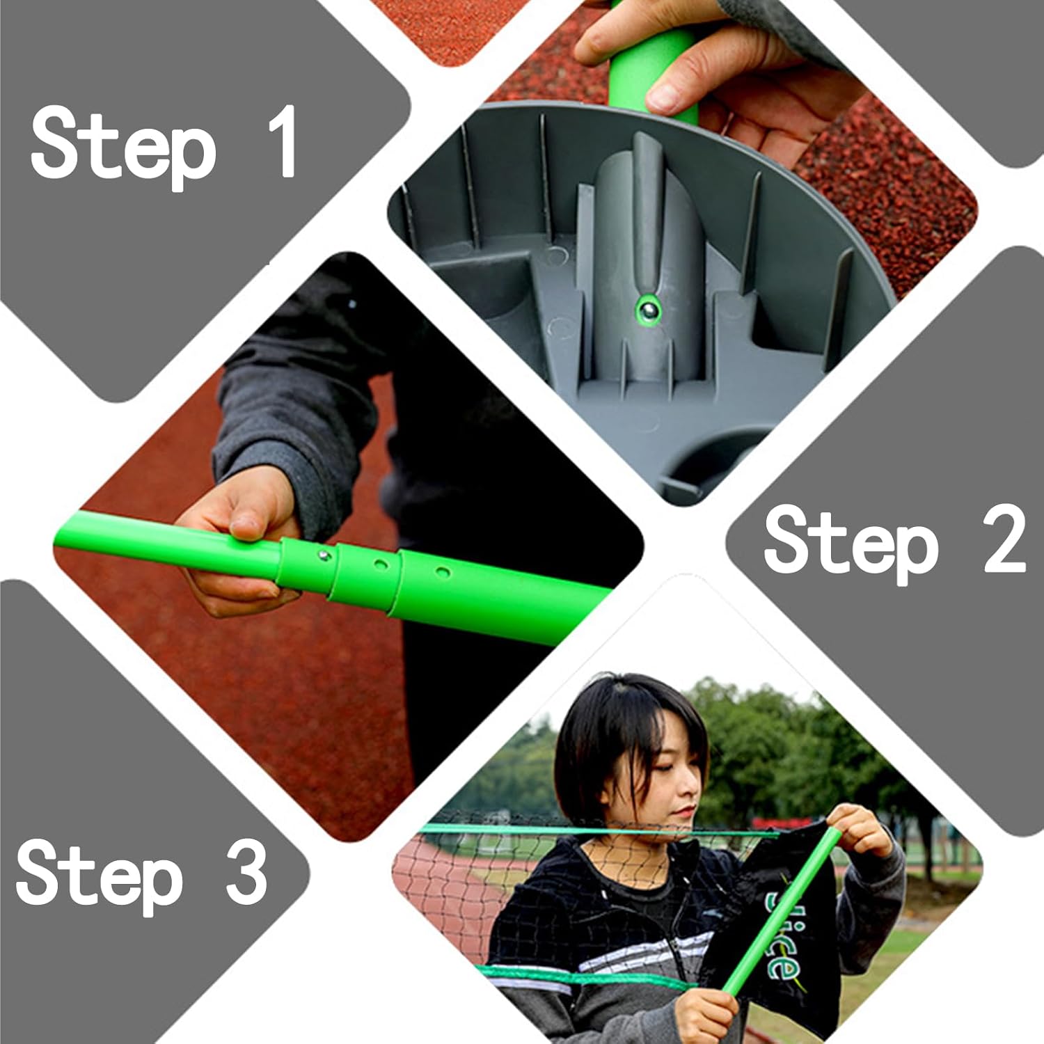 Portable Badminton Net for Garden, Outdoor Folding Volleyball Net Integrated Badminton Net Stand, Removable Tennis Net