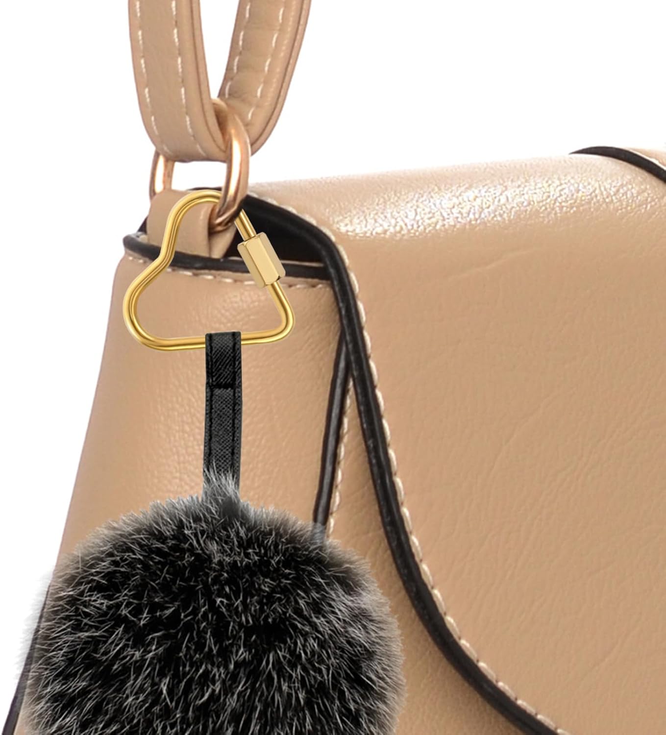 STOBOK Heart Shaped Screw Lock Carabiner Clip Stainless Steel Mini Carabiner for Jewelry Making Keychain Bag Charm Secure Locking Clasp - Image 4