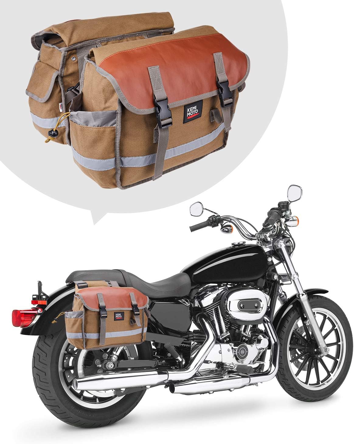 Brown Motorcycle Saddle Bags, for Scooter Motorcycle Saddlebags Luggage Pannier : Automotive