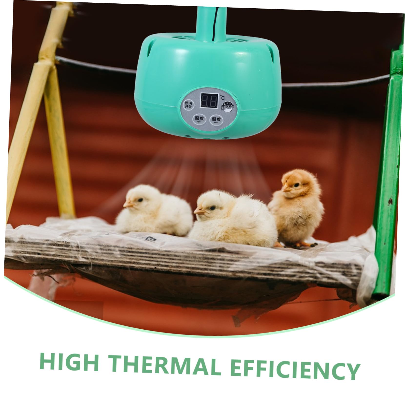 Bombilla de Calor para Pollitos Temperatura Inteligente, sin Luz, Plástico y Metal, para Hámsters y Reptiles, Lámpara de Calefacción Verde