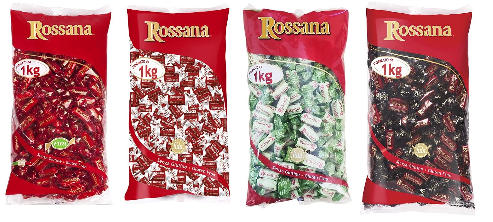 TESTPAKET Rossana Cocco - Cioccolato - Originali - Pistacchio Candies Bonbon Lollies Hartbonbons mit cremiger Füllung,4 Beutel 1Kg + Italian Gourmet Polpa di Pomodoro 400g Dose