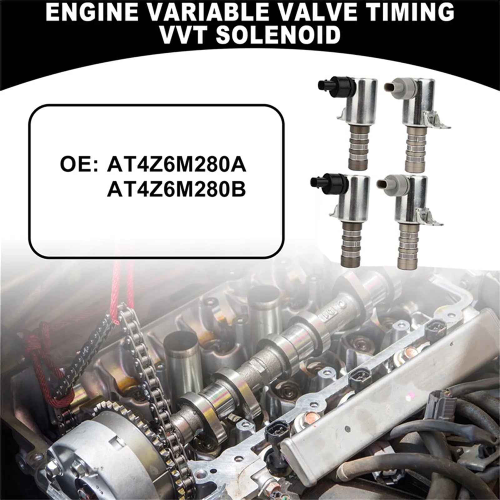 Zawór elektromagnetyczny Pasuje do Ford F-150 Edge pasuje Lincoln MKZ 3.5L .7L T4Z6M280A AT4Z6M280 4 sztuk/zestaw VVT zmienny zawór elektromagnetyczny rozrządu