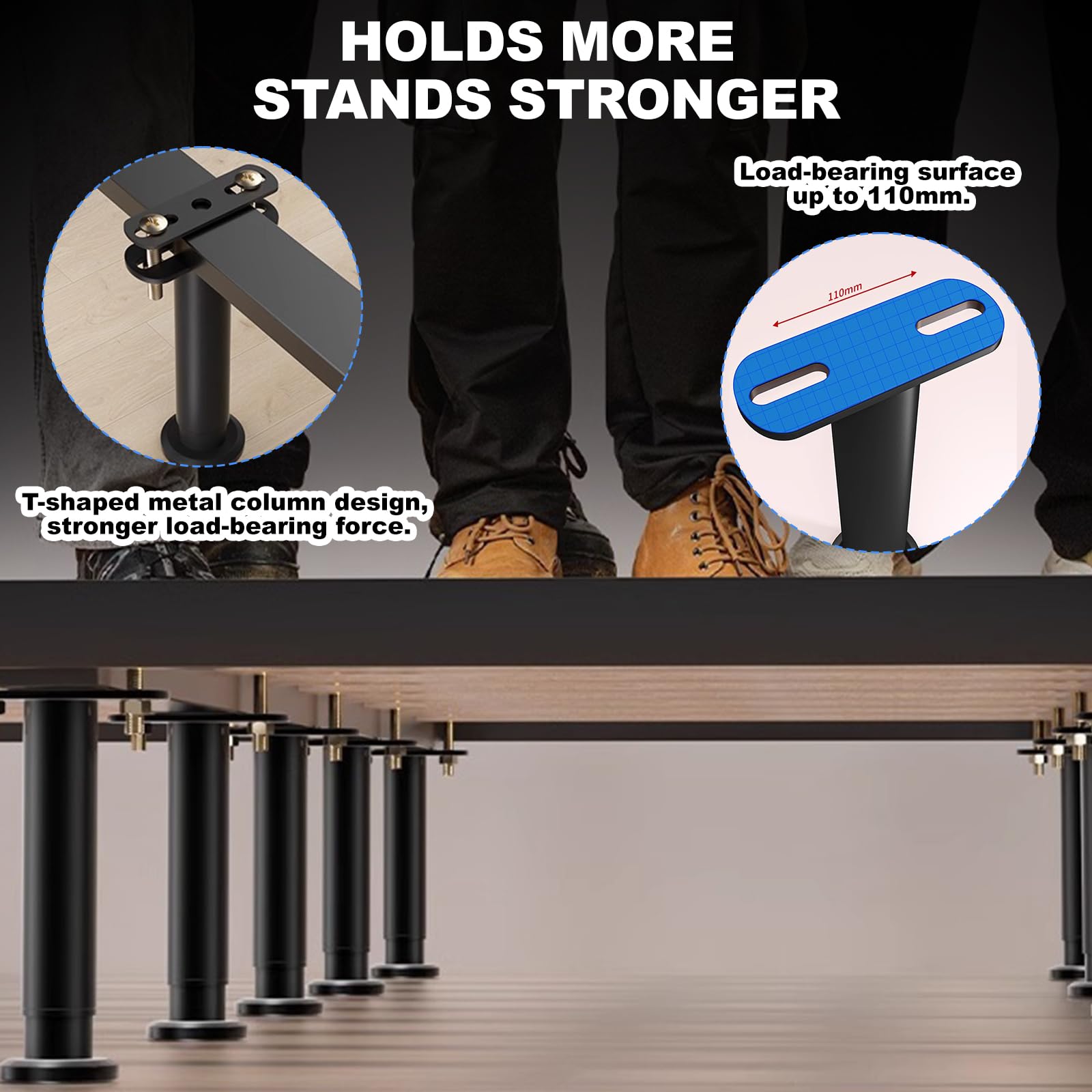 4PCS Adjustable Height Bed Support Legs, 25-42cm Bed Slats Support Legs - Image 4