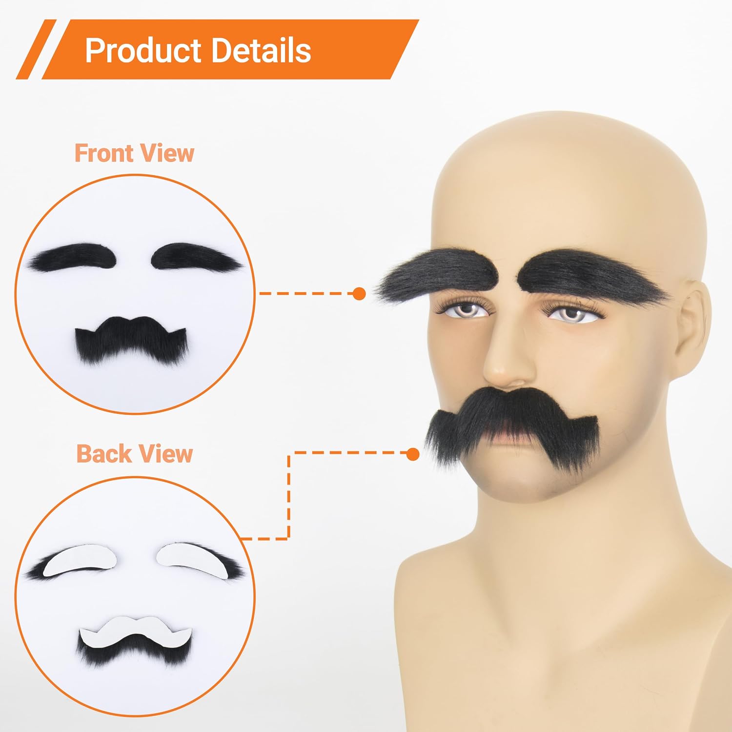 Old Man Mustache and Eyebrow Halloween Props 100 Days of School Cosplay Accessories