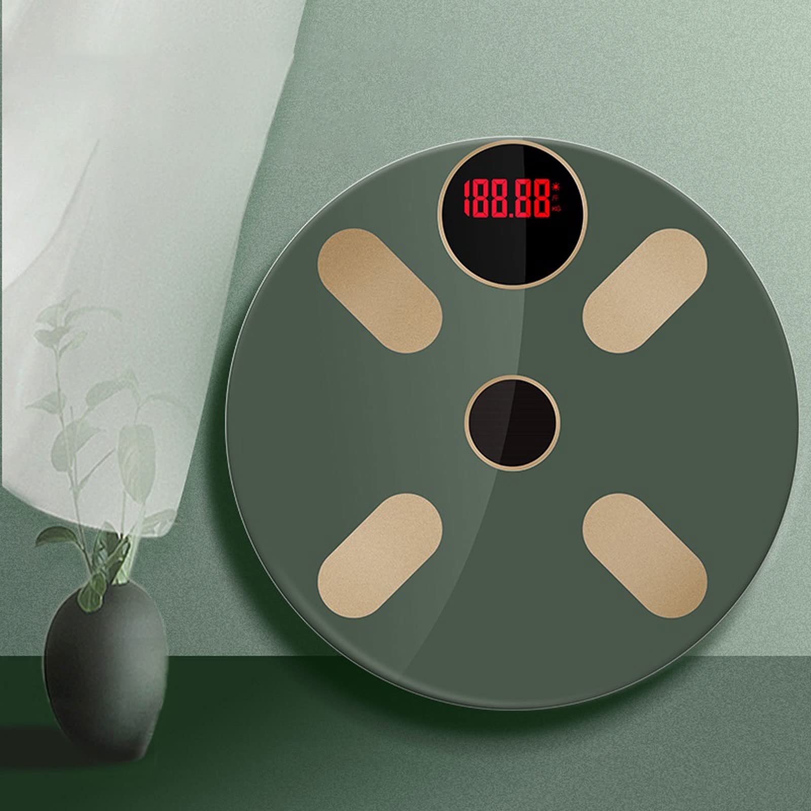 JINGYAN Básculas digitales Digital Balance Weight Scale Bathroom Body Composition Electronic Smart Loss Weigh(Army Green)