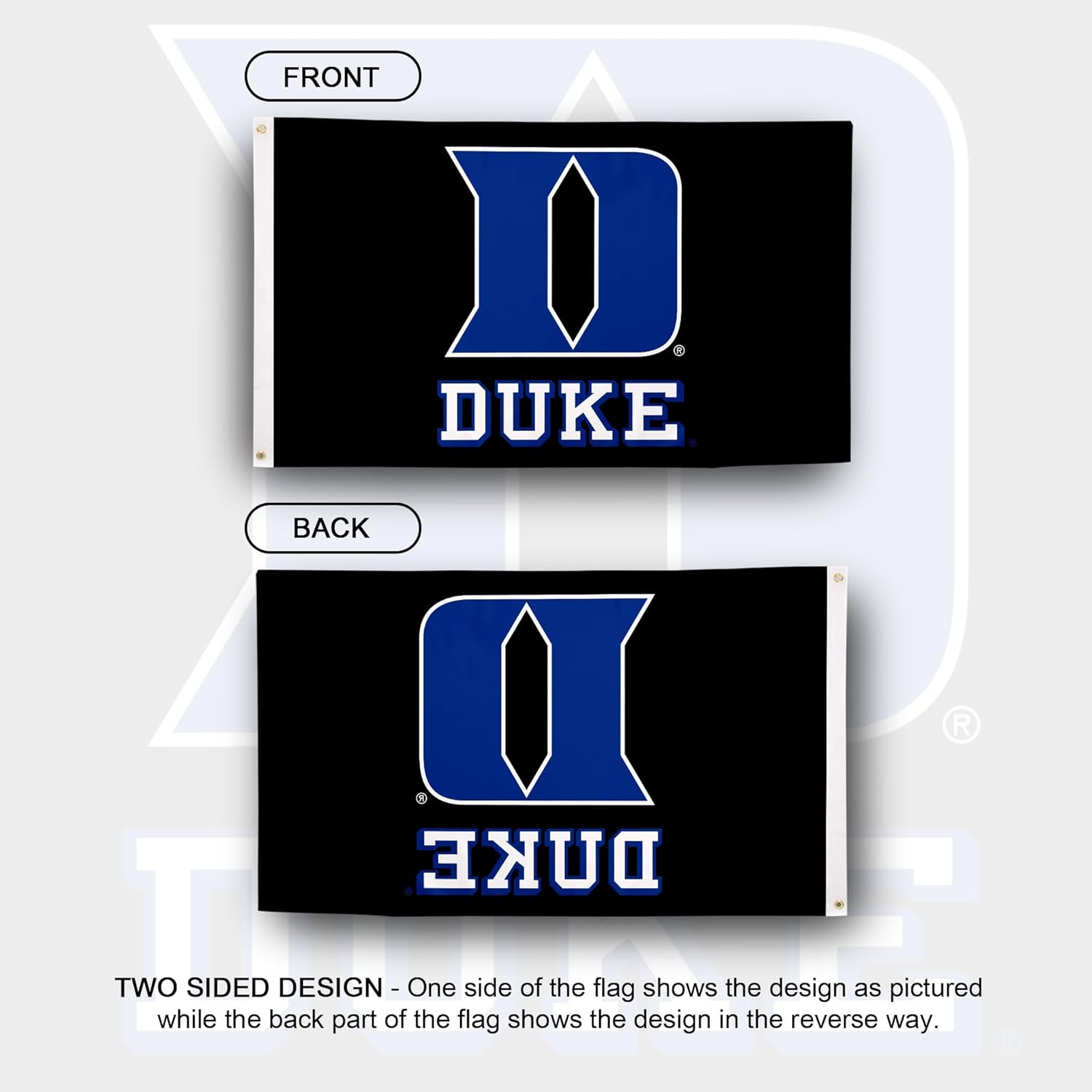 Desert Cactus Duke University Flag - 3 x 5 Feet DU Duke Blue Devils Banner, Indoor/Outdoor Durable Fabric, 100% Polyester Design(C3)