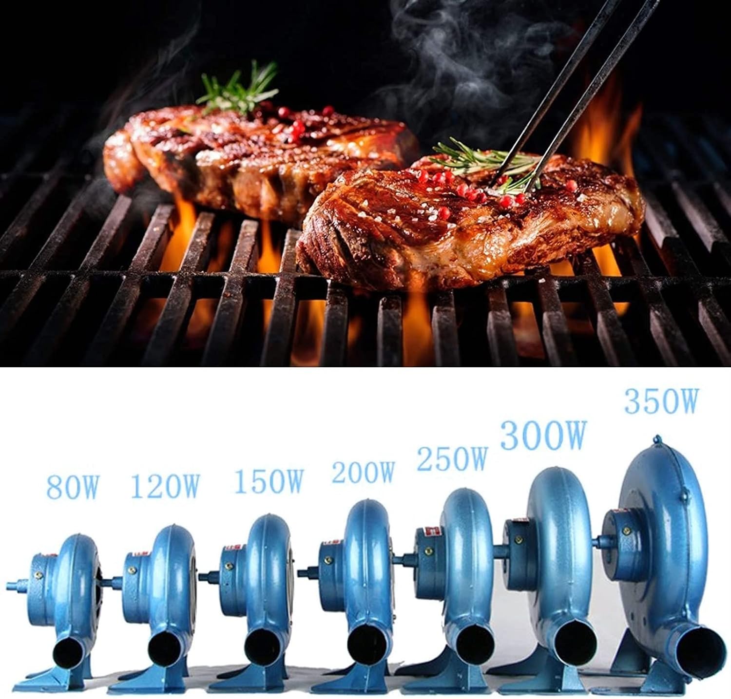 BBQ Commercial Inflatable Blower Hand Crank Blower - Hand Blower, Hand Crank Forge Blower Manual Bellows Outdoor Cooking Barbecue Fan, for Camping/Picnic/Out,80W