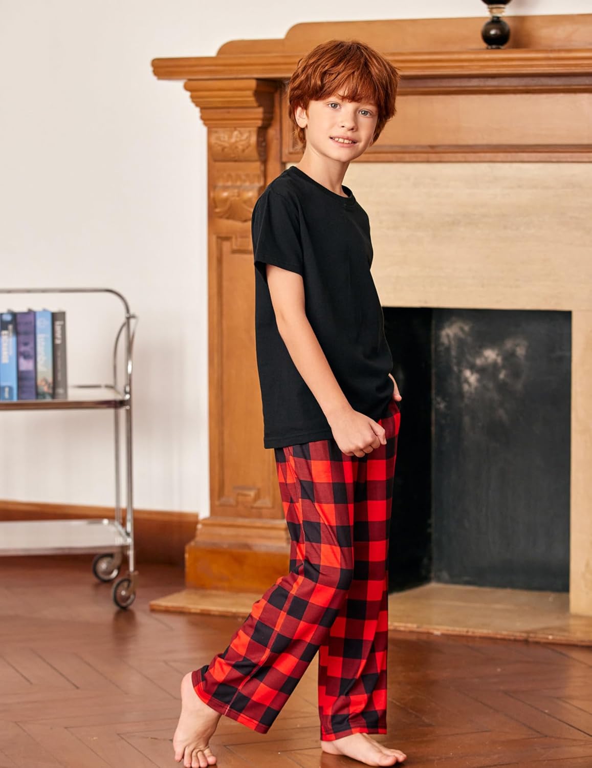 Arshiner Boys Pajama Pants 2 Pack Soft Plaid Sleepwear Kids Lounge PJ Bottoms with Pockets - Image 3