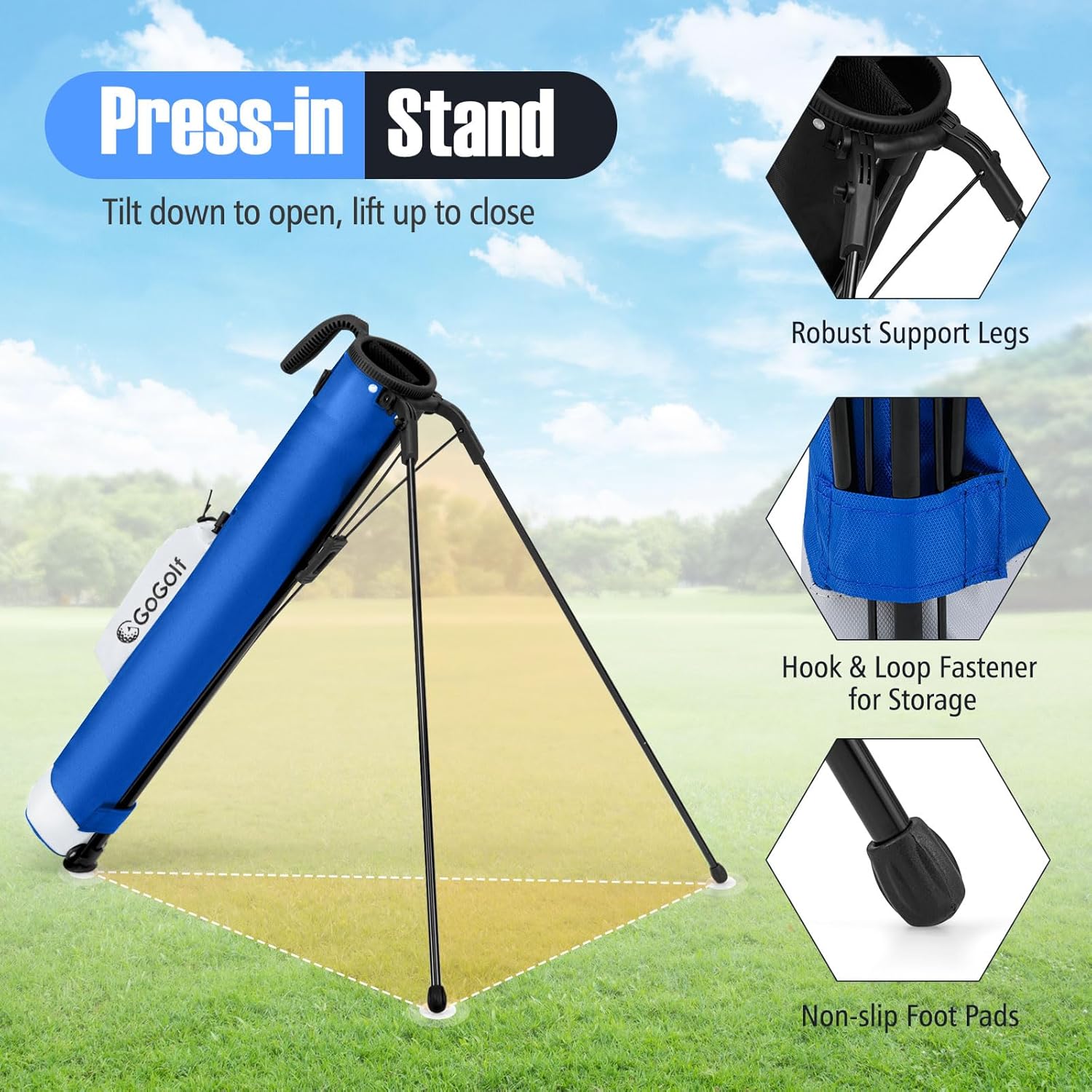 Goplus Lightweight Golf Stand Bag, Sunday Bag for The Driving Range, Par 3 and Executive Courses, Pitch n Putt Golf Club Carry Bag w/Shoulder Strap, Pocket, Bottle Holder for Men Women