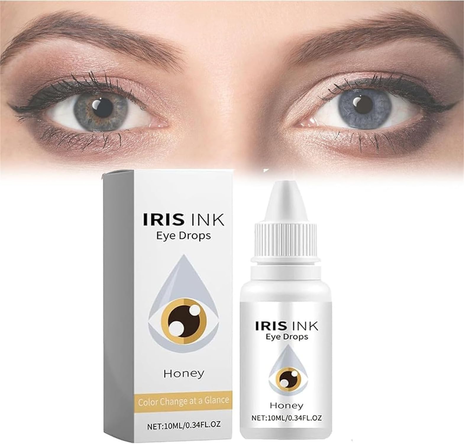 Zakdavi Irisink Pro Eye Drops,Eye Color Changing Eye Drops,Irisink Eye Drops,Fancy Drops Change Your Eye Color,Change Eye Color Drops,Natural Eye Drops,Lighten & Brighten Your Eye Color (Honey)