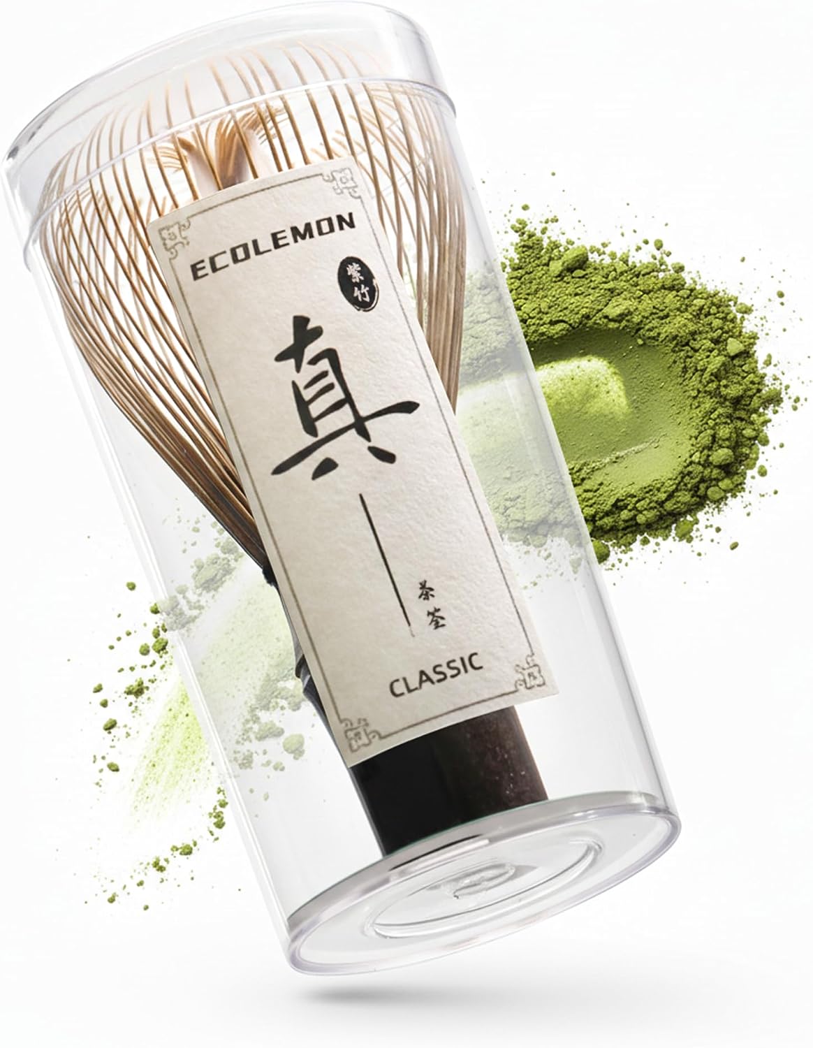 Entry-Level Shin Chasen, Matcha Whisk for Beginners (1-Piece), Bamboo Whisk for Matcha Tea, Dark Bamboo Chasen, Matcha Tea Whisk, Kurotake Macha Whisks for Starters