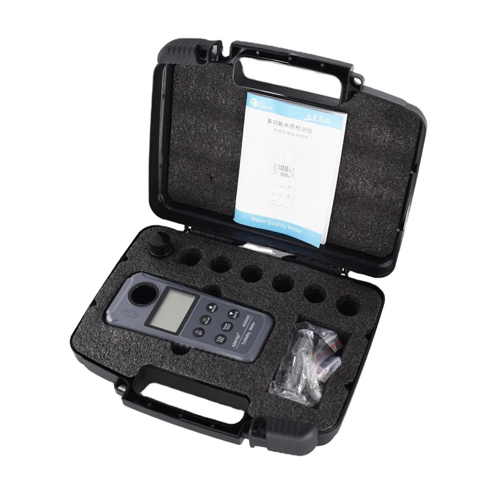AE86065 Tragbares Trübungsmessgerät 0,05 NTU Digitales Trübungsmessgerät Hintergrundbeleuchtetes Display | Mit Bereich 0,00-1000 NTU LCD-Display Wasserqualitätstester for Labor